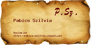 Pabics Szilvia névjegykártya